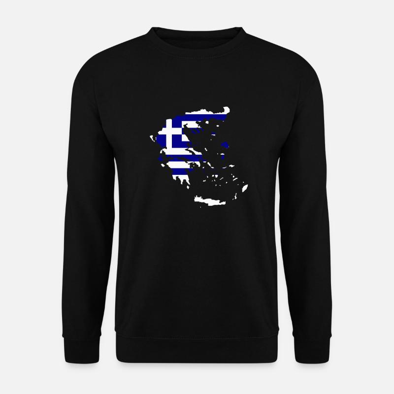 Greece Flag Map - Unisex Sweatshirt - black