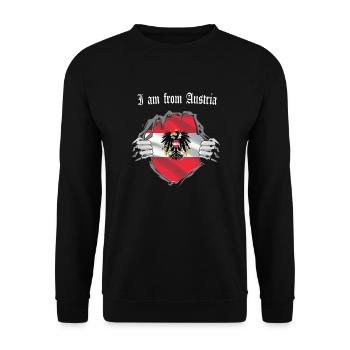 Drapeau de l'Autriche, cadeau de super-héros armoiries - Sweat-shirt Unisexe - noir - Devant - Alina (178cm) & Michal (187cm)