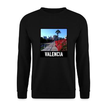 Bridge of flowers in Valencia - Unisex Sweatshirt - black - Front - Alina (178cm) & Michal (187cm)
