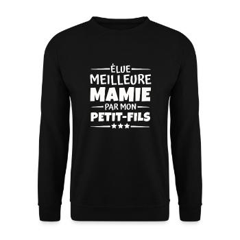 élue meilleure mamie par mon petit fils - Sweat-shirt Unisexe - noir - Devant - Alina (178cm) & Michal (187cm)