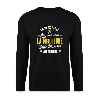 la meilleure belle maman au monde - Sweat-shirt Unisexe - noir - Devant - Alina (178cm) & Michal (187cm)