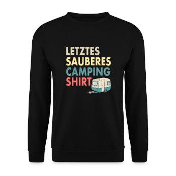 Lustiges Wohnmobil Camper Camping - Unisex Pullover - Schwarz - Vorne - Alina (178cm) & Michal (187cm)