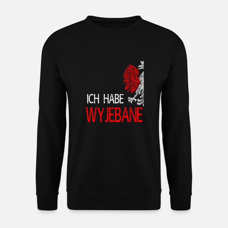 Polen Polska Spruch - Ich habe Wyjebane mit Wappen - Unisex Pullover - Schwarz