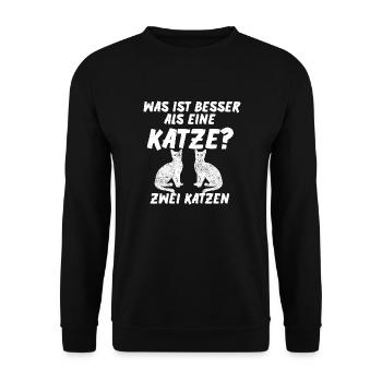Katze Cat Kitty Kätzchen Katzenspruch Mann Mädchen - Unisex Pullover - Schwarz - Vorne - Alina (178cm) & Michal (187cm)