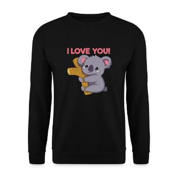 Koala I Love You - Unisex Sweatshirt - black - Front - Alina (178cm) & Michal (187cm)