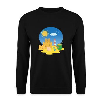 Sandcastle on the beach - Unisex Sweatshirt - black - Front - Alina (178cm) & Michal (187cm)