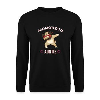 Gefördert zu Tante, Nette Tante, Neue Tante, Lustig - Unisex Pullover - Schwarz - Vorne - Alina (178cm) & Michal (187cm)