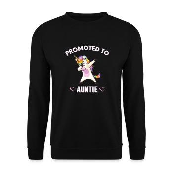 Gefördert zu Tante, Nette Tante, Neue Tante, Lustig - Unisex Pullover - Schwarz - Vorne - Alina (178cm) & Michal (187cm)