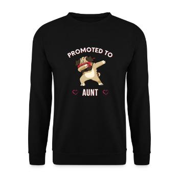 Promoted to Aunt, Cute Aunt, New Aunt, Funny - Unisex Sweatshirt - black - Front - Alina (178cm) & Michal (187cm)