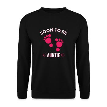 Soon to be aunt, Cute Aunt, New Aunt, Funny Auntie - Unisex Sweatshirt - black - Front - Alina (178cm) & Michal (187cm)