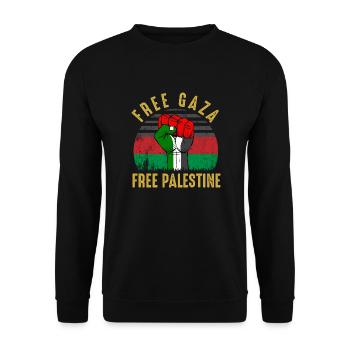Free Gaza - Unisex Pullover - Schwarz - Vorne - Alina (178cm) & Michal (187cm)