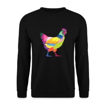 Poulet coloré arc-en-ciel poule - Sweat-shirt Unisexe - noir - Devant - Alina (178cm) & Michal (187cm)