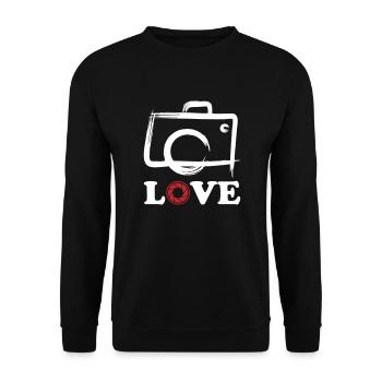 Love Photography - Unisex Pullover - Schwarz - Vorne - Alina (178cm) & Michal (187cm)