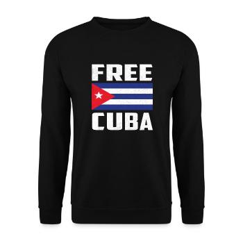 Vintage Free Cuba - Cuba Flag - Sweat-shirt Unisexe - noir - Devant - Alina (178cm) & Michal (187cm)