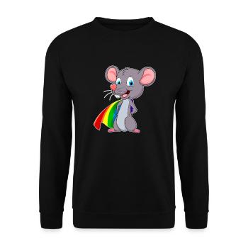 superhero mouse with rainbow cape lgbt gay - Unisex Sweatshirt - black - Front - Alina (178cm) & Michal (187cm)