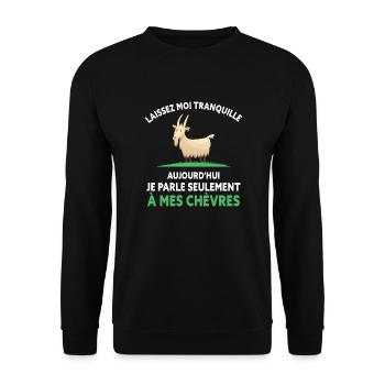 je Parle Seulement a mes chèvres - Sweat-shirt Unisexe - noir - Devant - Alina (178cm) & Michal (187cm)