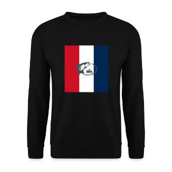 Drapeau français de la pêche - pêcheur français - Sweat-shirt Unisexe - noir - Devant - Alina (178cm) & Michal (187cm)