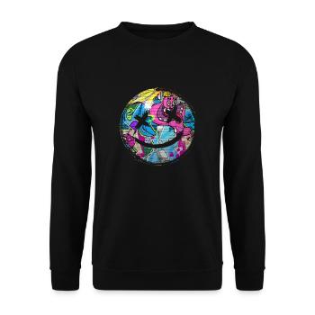 Graffiti style Splash hip hop couleurs peintre couleur - Sweat-shirt Unisexe - noir - Devant - Alina (178cm) & Michal (187cm)