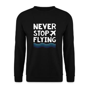 N’arrêtez jamais de piloter un avion - Sweat-shirt Unisexe - noir - Devant - Alina (178cm) & Michal (187cm)