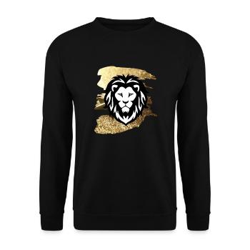 Löwe - Unisex Pullover - Schwarz - Vorne - Alina (178cm) & Michal (187cm)