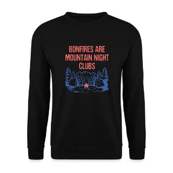 Bonfires are Mountain Night Clubs Camping Hiking - Unisex Sweatshirt - black - Front - Alina (178cm) & Michal (187cm)