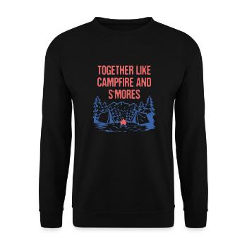 Ensemble comme le feu de camp et les dictons de camping S’mores - Sweat-shirt Unisexe - noir - Devant - Alina (178cm) & Michal (187cm)