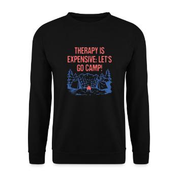 La thérapie coûte cher Go Camp Citation motivationnelle - Sweat-shirt Unisexe - noir - Devant - Alina (178cm) & Michal (187cm)