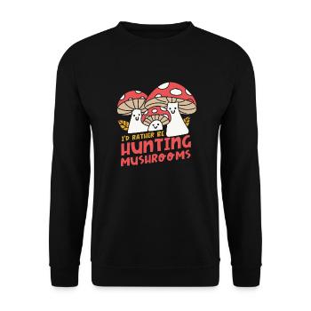 Hunting Mushrooms Nature Vegetables Shiitake - Unisex Sweatshirt - black - Front - Alina (178cm) & Michal (187cm)
