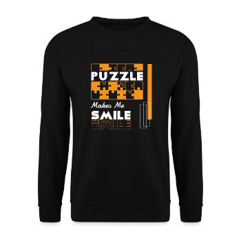 Jigsaw Puzzling Smile Hobby Puzzle Master - Unisex Sweatshirt - black - Front - Alina (178cm) & Michal (187cm)