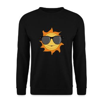Soleil avec lunettes de soleil Idée cadeau - Sweat-shirt Unisexe - noir - Devant - Alina (178cm) & Michal (187cm)