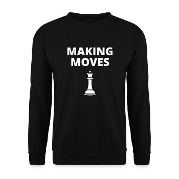 Chess Saying Gift Checkmate Queens Gambit - Unisex Sweatshirt - black - Front - Alina (178cm) & Michal (187cm)
