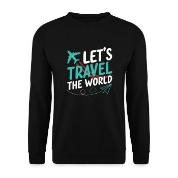 Let travel the world, holiday travel - Unisex Sweatshirt - black - Front - Alina (178cm) & Michal (187cm)