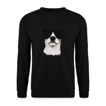 Dog with sunglasses Dog lover Dog owner - Unisex Sweatshirt - black - Front - Alina (178cm) & Michal (187cm)