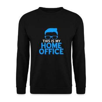 Retro This Is My Home Office Work From Home - Unisex Sweatshirt - black - Front - Alina (178cm) & Michal (187cm)
