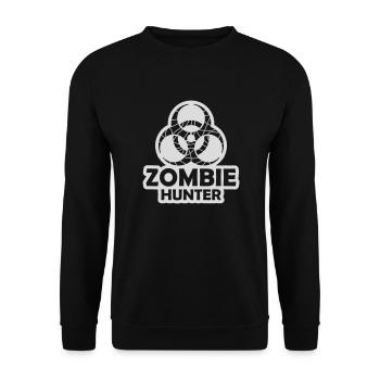 zombie hunter Halloween quote - Unisex Sweatshirt - black - Front - Alina (178cm) & Michal (187cm)