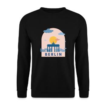 Germany Deutschland Berlin Design Europa Europe - Unisex Sweatshirt - black - Front - Alina (178cm) & Michal (187cm)