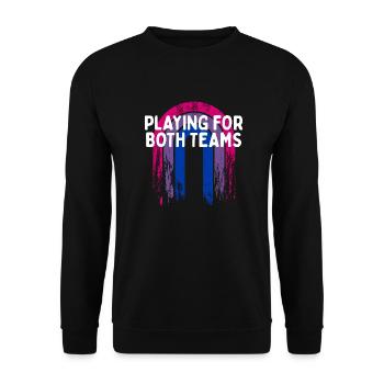 Jouer pour les deux équipes Bisexuel LGBTQ Bi Pride - Sweat-shirt Unisexe - noir - Devant - Alina (178cm) & Michal (187cm)