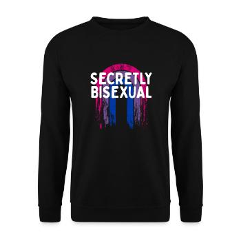 Secrètement bisexuel Bi Introverti Bi Pride - Sweat-shirt Unisexe - noir - Devant - Alina (178cm) & Michal (187cm)