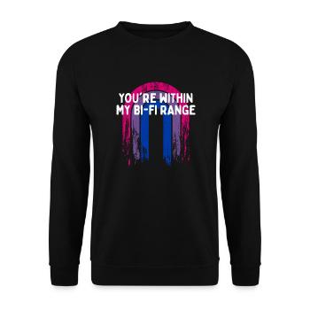Vous êtes dans My Bi-Fi Range Bisexuel LGBTQ Bi - Sweat-shirt Unisexe - noir - Devant - Alina (178cm) & Michal (187cm)