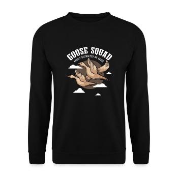 Goose Squad Ironic Quote Cute Geese Squad - Unisex Sweatshirt - black - Front - Alina (178cm) & Michal (187cm)