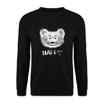 Happy Bear - Baby Bear Cute - Unisex Sweatshirt - black - Front - Alina (178cm) & Michal (187cm)