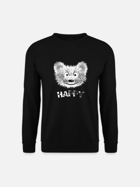 Happy Bear - Baby Bear Cute - Unisex Sweatshirt - black