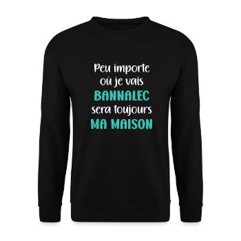Bannalec ma maison - Sweat-shirt Unisexe - noir - Devant - Alina (178cm) & Michal (187cm)