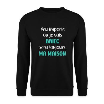 Briec maison - Sweat-shirt Unisexe - noir - Devant - Alina (178cm) & Michal (187cm)