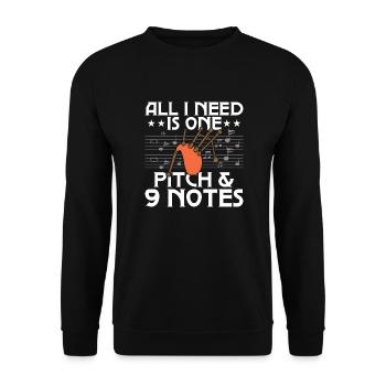 All I Need Is One Pitch & 9 Notes Bagpipe Bagpiper - Unisex Pullover - Schwarz - Vorne - Alina (178cm) & Michal (187cm)