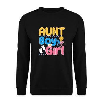 Pink or Blue Aunt Loves You Best Auntie Ever Aunt - Unisex Pullover - Schwarz - Vorne - Alina (178cm) & Michal (187cm)