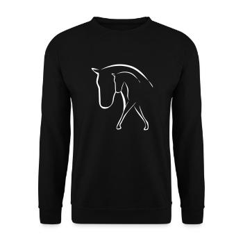 Pferd - Unisex Pullover - Schwarz - Vorne - Alina (178cm) & Michal (187cm)