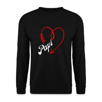 papi cœur - Sweat-shirt Unisexe - noir - Devant - Alina (178cm) & Michal (187cm)