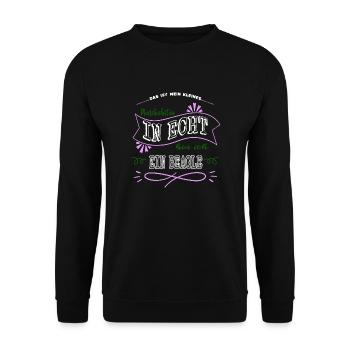 hundefreund spruch geschenk windhund welpe - Unisex Pullover - Schwarz - Vorne - Alina (178cm) & Michal (187cm)