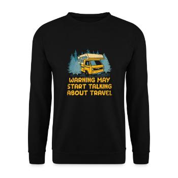 Funny Travel Quotes Road Trip Traveling - Unisex Sweatshirt - black - Front - Alina (178cm) & Michal (187cm)